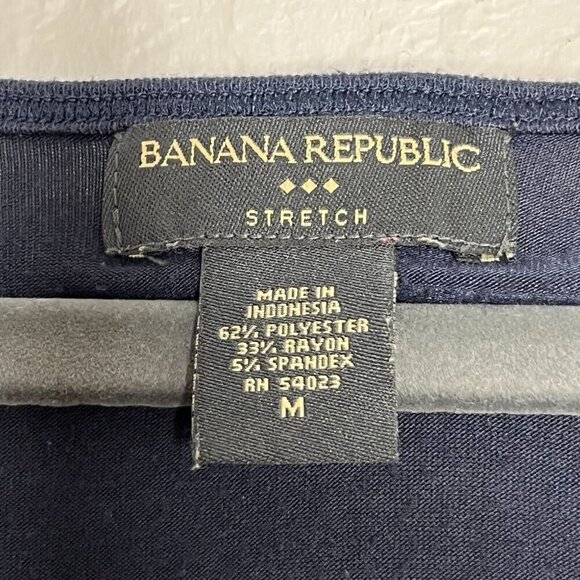 Banana Republic Factory Long Sleeve Navy Dress Elastic Waist Stretch Size Medium - Picture 5 of 8